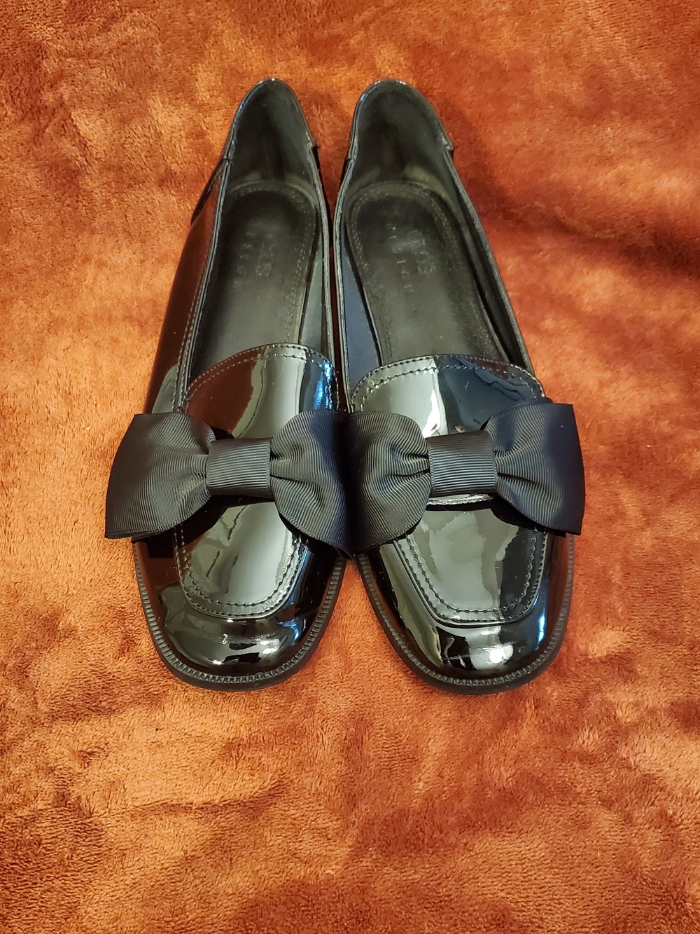 ASOS Patent Black Bow Loafers